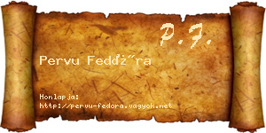 Pervu Fedóra névjegykártya
